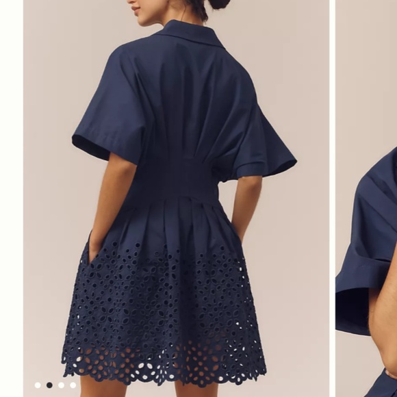 Anthropologie the tobie button-front pleated mini dress by exquise - Picture 2 of 5